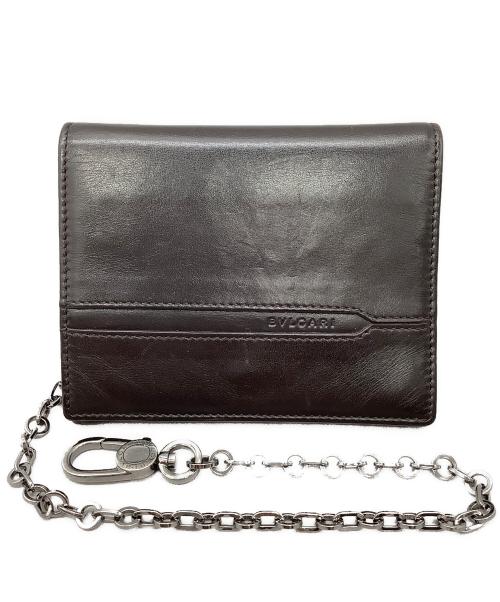BVLGARI（ブルガリ）BVLGARI (ブルガリ) 3つ折り財布チェーン付き ダークブラウンの古着・服飾アイテム