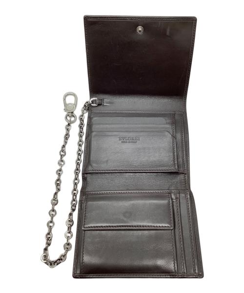 BVLGARI（ブルガリ）BVLGARI (ブルガリ) 3つ折り財布チェーン付き ダークブラウンの古着・服飾アイテム