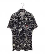 Dance with Dragonダンスウィズドラゴン）の古着「半袖シャツ」｜ブラック×ホワイト