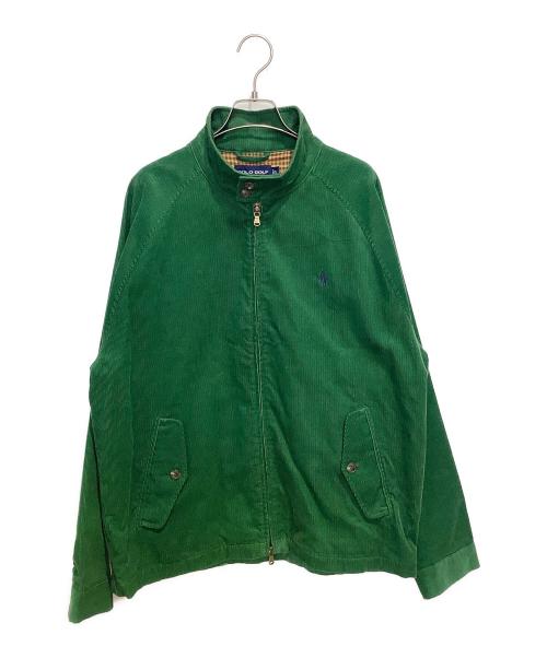 POLO GOLF（ポロ ゴルフ）POLO GOLF (ポロ ゴルフ) コーデュロイ ハリントンジャケット グリーン サイズ:Lの古着・服飾アイテム
