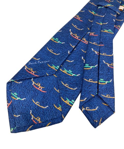 BVLGARI（ブルガリ）BVLGARI (ブルガリ) シルクネクタイ ネイビー サイズ:記載なしの古着・服飾アイテム