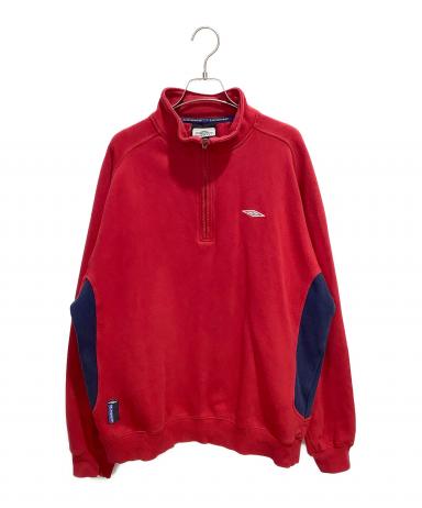 UMBRO マジョルカ クルーネックスウェット 赤 古着　アンブロ　ビンテージ 中古・古着通販】UMBRO (アンブロ) ハーフジップスウェット レッド