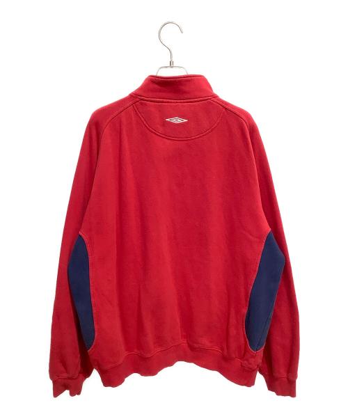 UMBRO（アンブロ）UMBRO (アンブロ) ハーフジップスウェット レッド サイズ:Lの古着・服飾アイテム