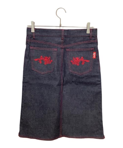 VIVIENNE TAM（ヴィヴィアンタム）VIVIENNE TAM (ヴィヴィアンタム) ドラゴン柄 デニムスカート インディゴの古着・服飾アイテム