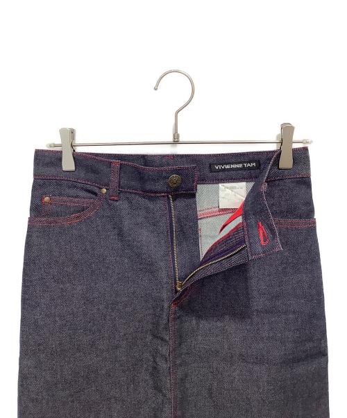 VIVIENNE TAM（ヴィヴィアンタム）VIVIENNE TAM (ヴィヴィアンタム) ドラゴン柄 デニムスカート インディゴの古着・服飾アイテム