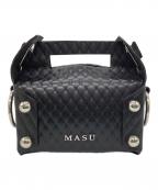 masuエムエーエスユー）の古着「LEATHER CAKE BAG」｜ブラック