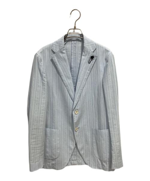 LARDINI（ラルディーニ）LARDINI (ラルディーニ) ストレッチリネンレーヨンライトウェイトシャツジャケット スカイブルー サイズ:46の古着・服飾アイテム