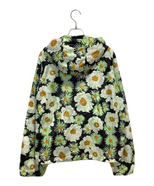 PRADA（プラダ）PRADA (プラダ) Linea Rossa フラワープリント ナイロン ジップアップ パーカー グリーン×ブラック×ホワイト サイズ:Sの古着・服飾アイテム