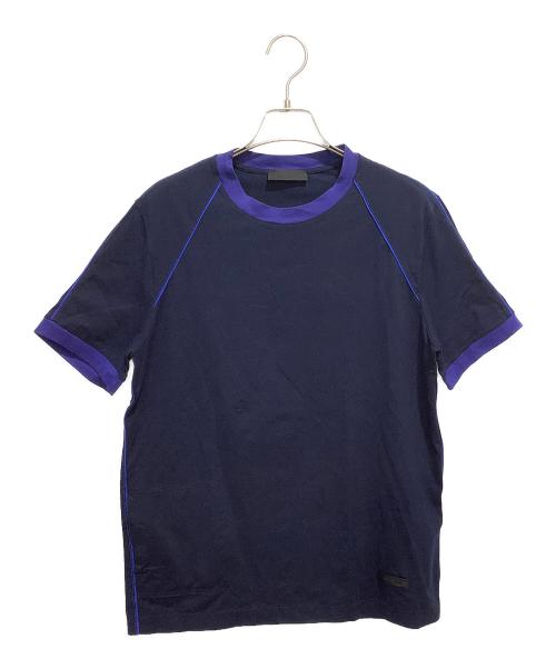 PRADA（プラダ）PRADA (プラダ) 半袖カットソー ネイビー×ブルー サイズ:Mの古着・服飾アイテム