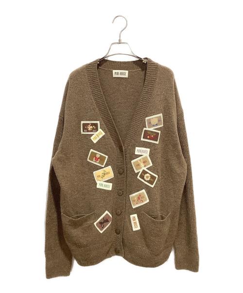 PINK HOUSE（ピンクハウス）PINK HOUSE (ピンクハウス) ネームワッペン ニットカーディガン ブラウン サイズ:FREEの古着・服飾アイテム