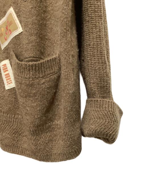 PINK HOUSE（ピンクハウス）PINK HOUSE (ピンクハウス) ネームワッペン ニットカーディガン ブラウン サイズ:FREEの古着・服飾アイテム