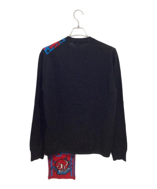 COMME des GARCONS SHIRT（コムデギャルソンシャツ）COMME des GARCONS SHIRT (コムデギャルソンシャツ) Football Scarf Knit ブラック サイズ:Mの古着・服飾アイテム