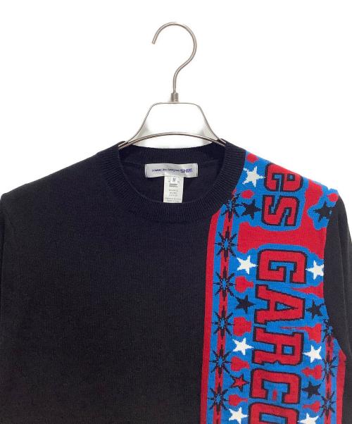 COMME des GARCONS SHIRT（コムデギャルソンシャツ）COMME des GARCONS SHIRT (コムデギャルソンシャツ) Football Scarf Knit ブラック サイズ:Mの古着・服飾アイテム