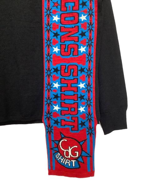 COMME des GARCONS SHIRT（コムデギャルソンシャツ）COMME des GARCONS SHIRT (コムデギャルソンシャツ) Football Scarf Knit ブラック サイズ:Mの古着・服飾アイテム