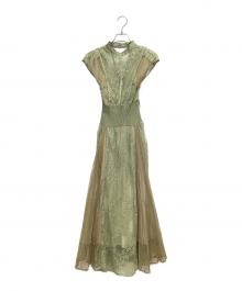 Snidel（スナイデル）の古着「スイッチングレースドレス」｜グリーン