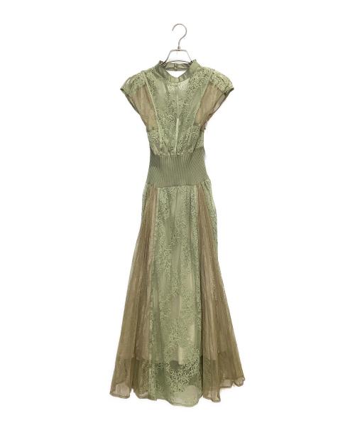 Snidel（スナイデル）Snidel (スナイデル) スイッチングレースドレス グリーン サイズ:1の古着・服飾アイテム