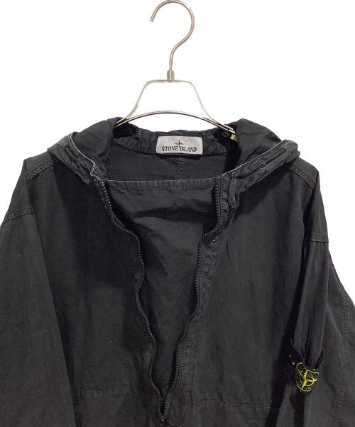 STONE ISLAND（ストーンアイランド）STONE ISLAND (ストーンアイランド) ガーメントダイ フーデッド アノラックパーカー ブラック サイズ:XLの古着・服飾アイテム