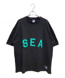 WIND AND SEA×RUSSELL ATHLETIC（ウィンダンシー×ラッセルアスレチック）の古着「プリントTシャツ」｜ブラック