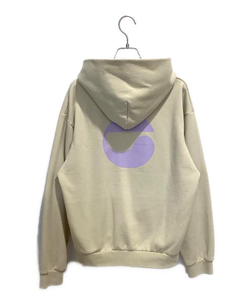 coperni（コペルニ）COPERNI (コペルニ) ロゴプリントプルオーバーパーカー ベージュ×パープル サイズ:Mの古着・服飾アイテム