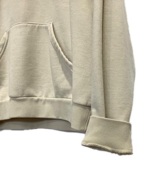 coperni（コペルニ）COPERNI (コペルニ) ロゴプリントプルオーバーパーカー ベージュ×パープル サイズ:Mの古着・服飾アイテム