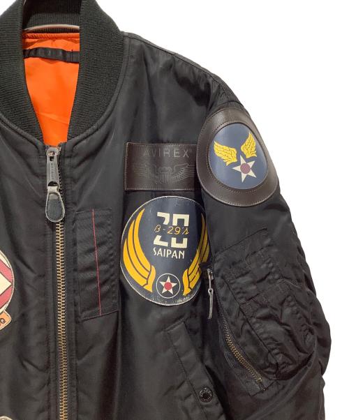 AVIREX（アヴィレックス）AVIREX (アヴィレックス) TOP GUN MA-1 ジャケット ブラック×オレンジ サイズ:Mの古着・服飾アイテム