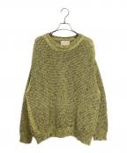 YOKEヨーク）の古着「MESH KNITTED CREWNECK SWEATER」｜イエロー