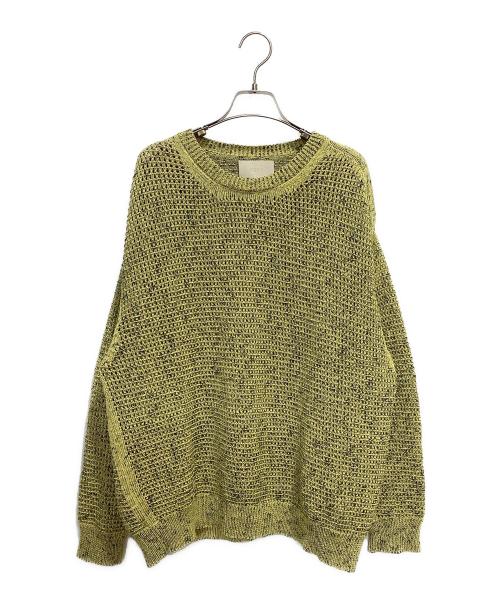 YOKE（ヨーク）YOKE (ヨーク) MESH KNITTED CREWNECK SWEATER イエロー サイズ:2の古着・服飾アイテム