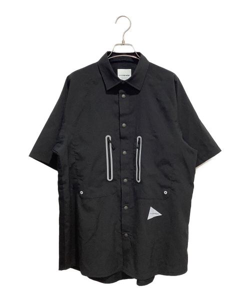 and wander（アンドワンダー）and wander (アンドワンダー) tech short sleeve shirt ブラック サイズ:4の古着・服飾アイテム