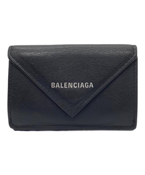 BALENCIAGA（バレンシアガ）BALENCIAGA (バレンシアガ) PAPER ZA MINI WALLET ブラックの古着・服飾アイテム