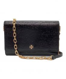TORY BURCH（トリーバーチ）の古着「チェーンショルダーウォレット」｜ブラック×ゴールド