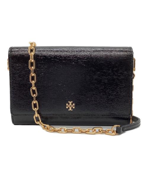TORY BURCH（トリーバーチ）TORY BURCH (トリーバーチ) チェーンショルダーウォレット ブラック×ゴールドの古着・服飾アイテム