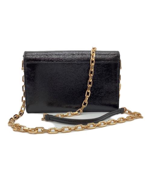TORY BURCH（トリーバーチ）TORY BURCH (トリーバーチ) チェーンショルダーウォレット ブラック×ゴールドの古着・服飾アイテム