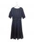 LANVIN en Bleu (ランバンオンブルー) リネンブレンド パフスリーブ ギャザー ワンピース ネイビー サイズ:38：6000円
