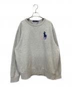 POLO RALPH LAURENポロ・ラルフローレン）の古着「ビッグポニー クルーネックス ウェット」｜グレー
