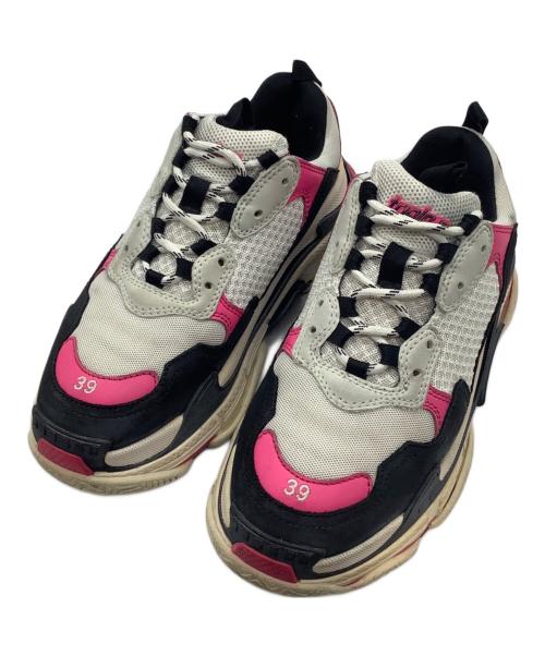 BALENCIAGA（バレンシアガ）BALENCIAGA (バレンシアガ) triple S ホワイト×ピンク サイズ:26の古着・服飾アイテム