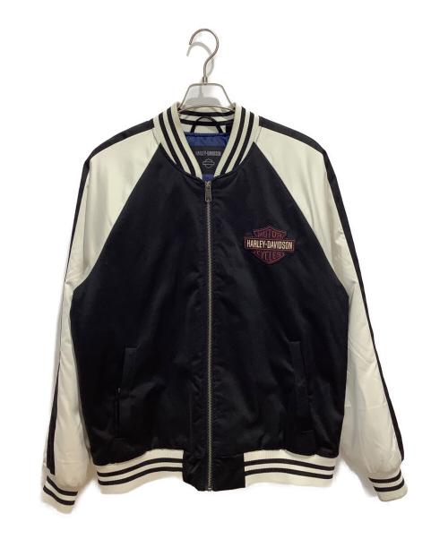 HARLEY-DAVIDSON（ハーレーダビッドソン）HARLEY-DAVIDSON (ハーレーダビッドソン) クラブクルージャケット ホワイト×ブラック サイズ:Lの古着・服飾アイテム