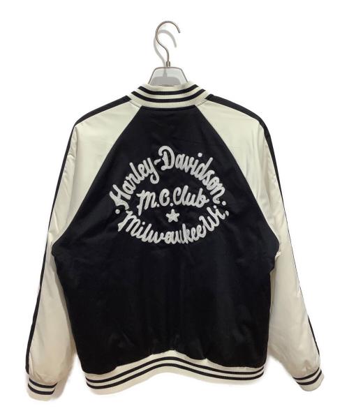 HARLEY-DAVIDSON（ハーレーダビッドソン）HARLEY-DAVIDSON (ハーレーダビッドソン) クラブクルージャケット ホワイト×ブラック サイズ:Lの古着・服飾アイテム