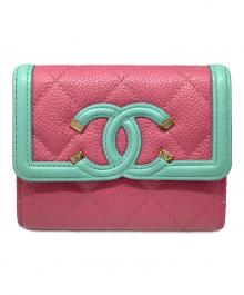 CHANEL（シャネル）の古着「2つ折り財布」｜ピンク×ブルー