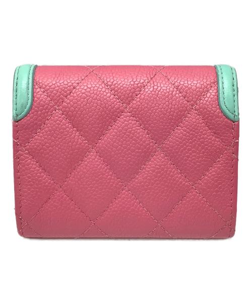 CHANEL（シャネル）CHANEL (シャネル) 2つ折り財布 ピンク×ブルーの古着・服飾アイテム