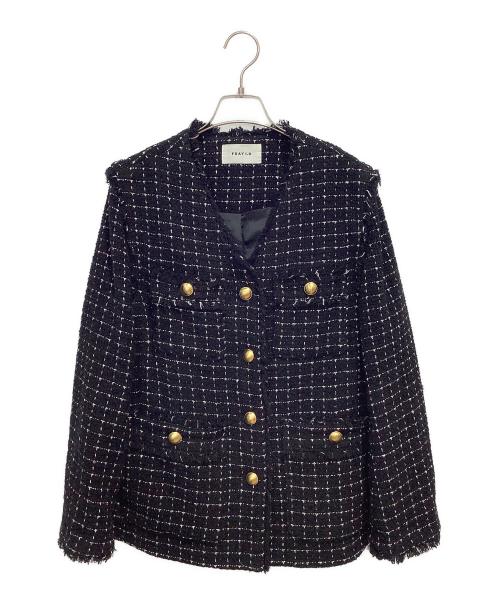 FRAY ID（フレイ アイディー）FRAY ID (フレイ アイディー) GIOLICA ツイード 2WAY ジャケット ブラックの古着・服飾アイテム