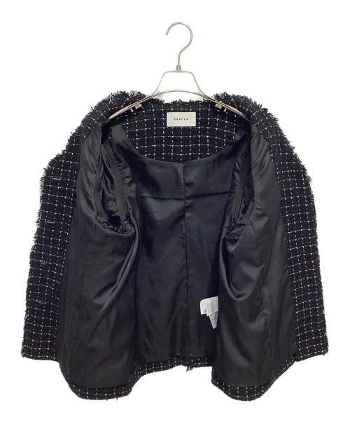 FRAY ID（フレイ アイディー）FRAY ID (フレイ アイディー) GIOLICA ツイード 2WAY ジャケット ブラックの古着・服飾アイテム