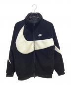 NIKEナイキ）の古着「リバーシブルボアフリースジャケット」｜ブラック×ホワイト