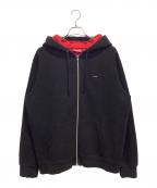SUPREMEシュプリーム）の古着「Contrast Zip Up Hooded Sweatshirt」｜ブラック×レッド