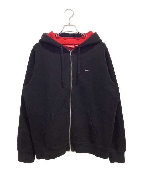 SUPREME（シュプリーム）Supreme (シュプリーム) Contrast Zip Up Hooded Sweatshirt ブラック×レッド サイズ:Lの古着・服飾アイテム