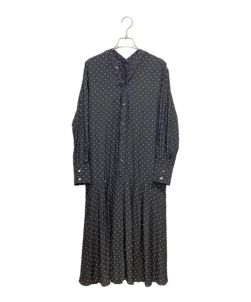 BEARDSLEY（ビアズリー）BEARDSLEY (ビアズリー) ドットカラーレスワンピース ブラックの古着・服飾アイテム