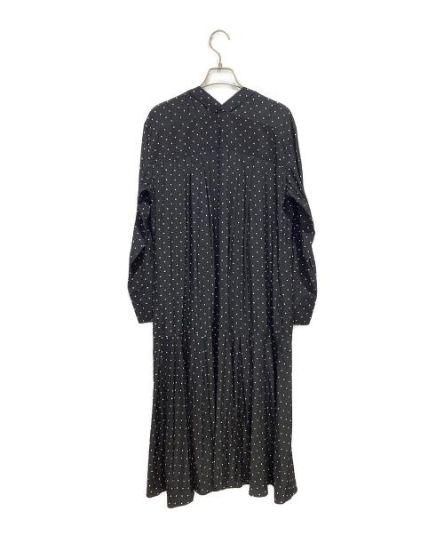 BEARDSLEY（ビアズリー）BEARDSLEY (ビアズリー) ドットカラーレスワンピース ブラックの古着・服飾アイテム