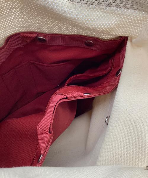 PORTER（ポーター）PORTER (ポーター) メッシュトートバッグ ベージュ×レッドの古着・服飾アイテム