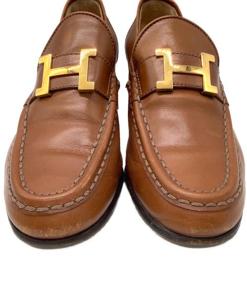 HERMES（エルメス）HERMES (エルメス) コンスタンスHロゴローファー パンプス キャメル サイズ:36の古着・服飾アイテム