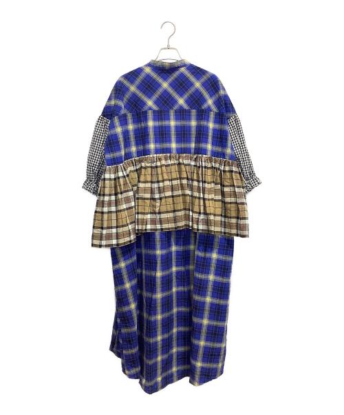 Vivienne Westwood RED LABEL（ヴィヴィアンウエストウッドレッドレーベル）Vivienne Westwood RED LABEL (ヴィヴィアンウエストウッドレッドレーベル) 半袖ワンピース ブラウン×ブルー サイズ:00の古着・服飾アイテム