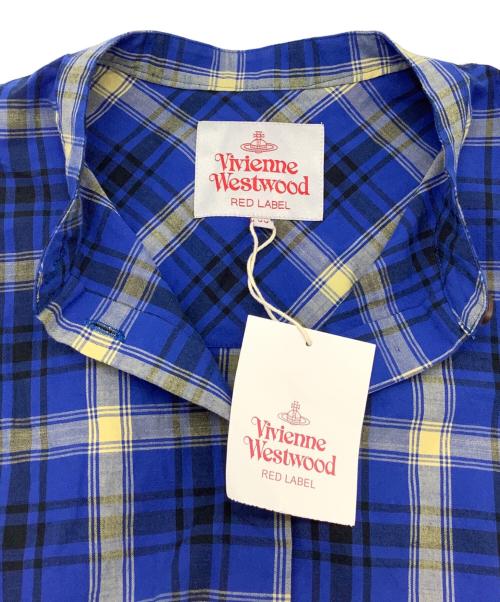 Vivienne Westwood RED LABEL（ヴィヴィアンウエストウッドレッドレーベル）Vivienne Westwood RED LABEL (ヴィヴィアンウエストウッドレッドレーベル) 半袖ワンピース ブラウン×ブルー サイズ:00の古着・服飾アイテム